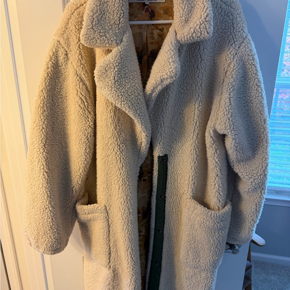 Free People Cream Teddy Jacket